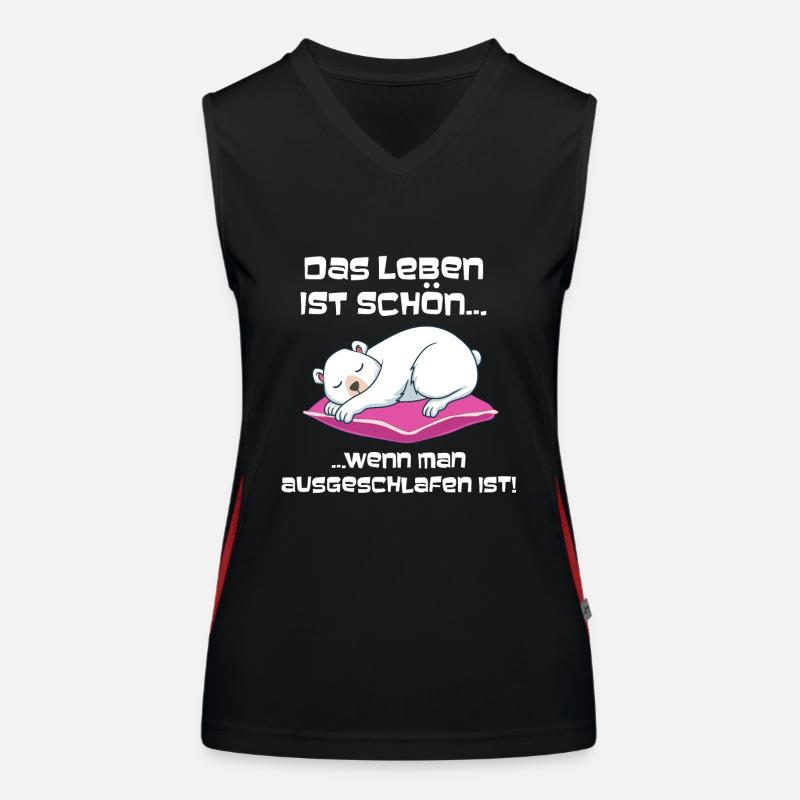 Ausgeschlafen Eisbär Schlafen Funktionelles Kontrast-Tank Top für Frauen