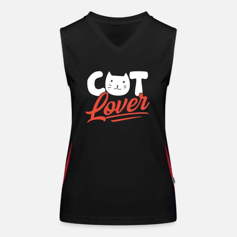 Chat Amants Chats Animaux Chat Mignon Débardeur respirant contrasté Femme