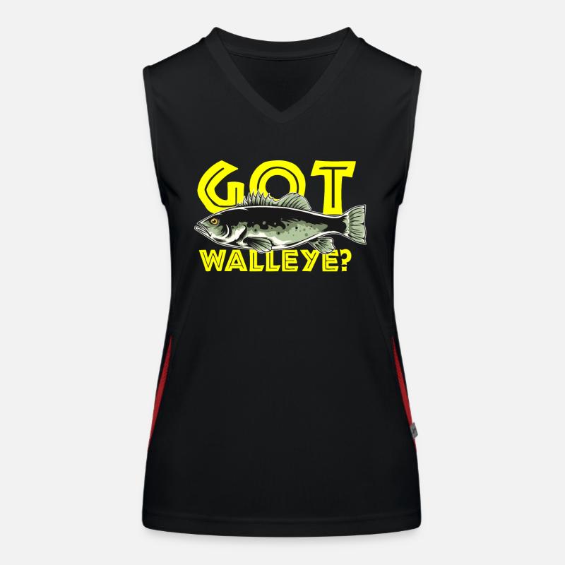 Pêche à la perche, poisson, perche, pêche à la perche Débardeur respirant contrasté Femme