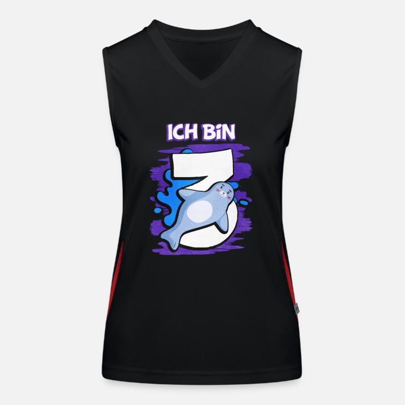 Ich Bin 3 Robbe Funktionelles Kontrast-Tank Top für Frauen