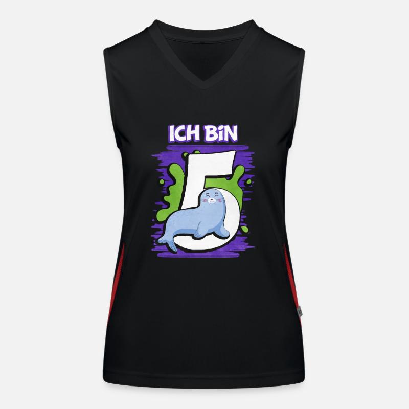 Ich Bin 5 Robbe Funktionelles Kontrast-Tank Top für Frauen