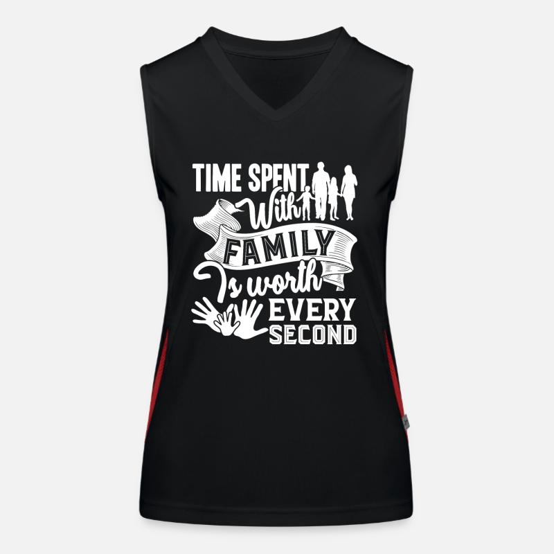 Time Spent With Family Worth Every Second Women's Functional Contrast Tank Top