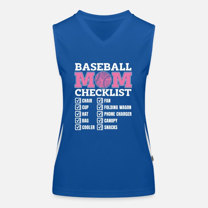 Baseball Mom Checkliste Softball Mama Funktionelles Kontrast-Tank Top für Frauen