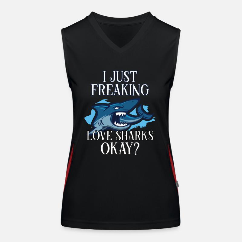 Shark Ocean Predator Scuba Diver Scuba Diving Women's Functional Contrast Tank Top