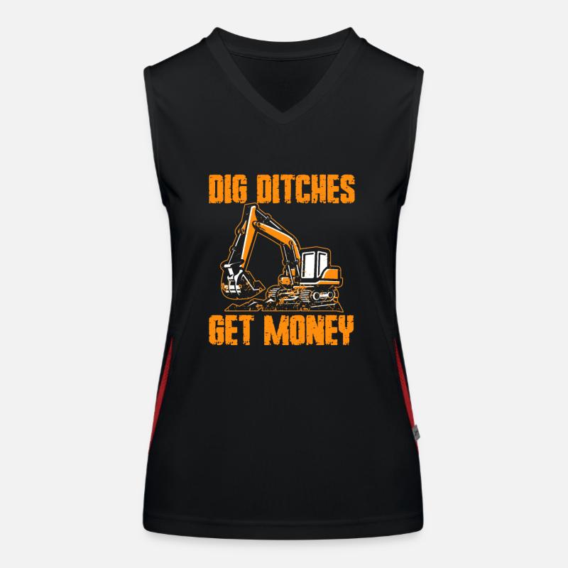 Construction machinery operator Excavator driver Excavator driver Construction workers Women's Functional Contrast Tank Top