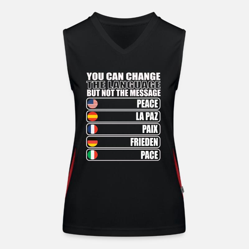Peace in the world Women's Functional Contrast Tank Top