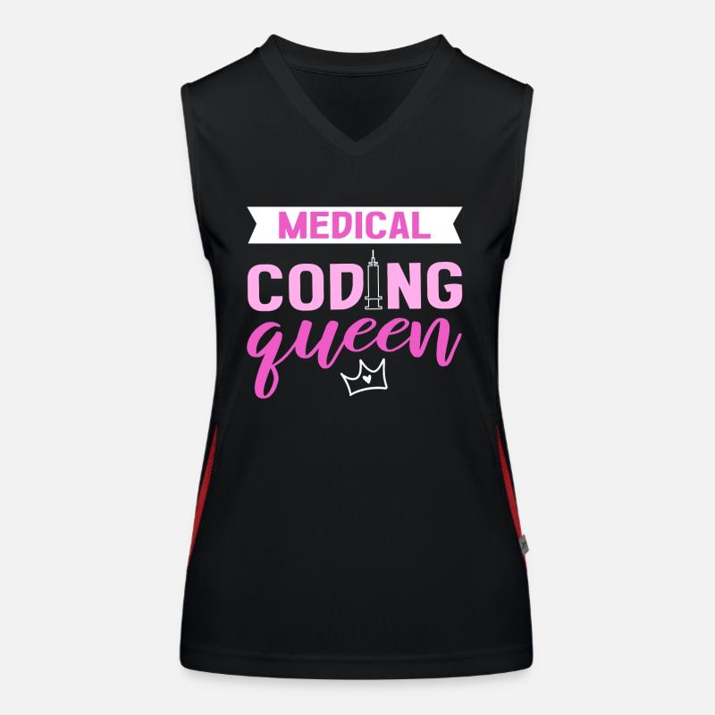 Codage médical Queen Codeur clinique Codeur médical Débardeur respirant contrasté Femme