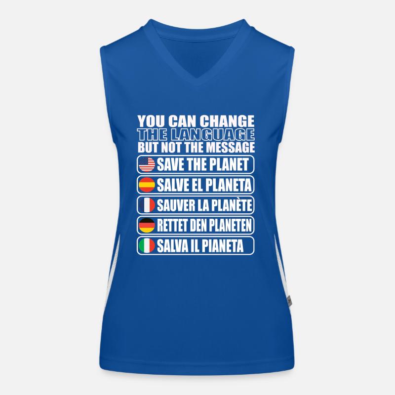Speichern Sie Die Planetenumgebung Funktionelles Kontrast-Tank Top für Frauen