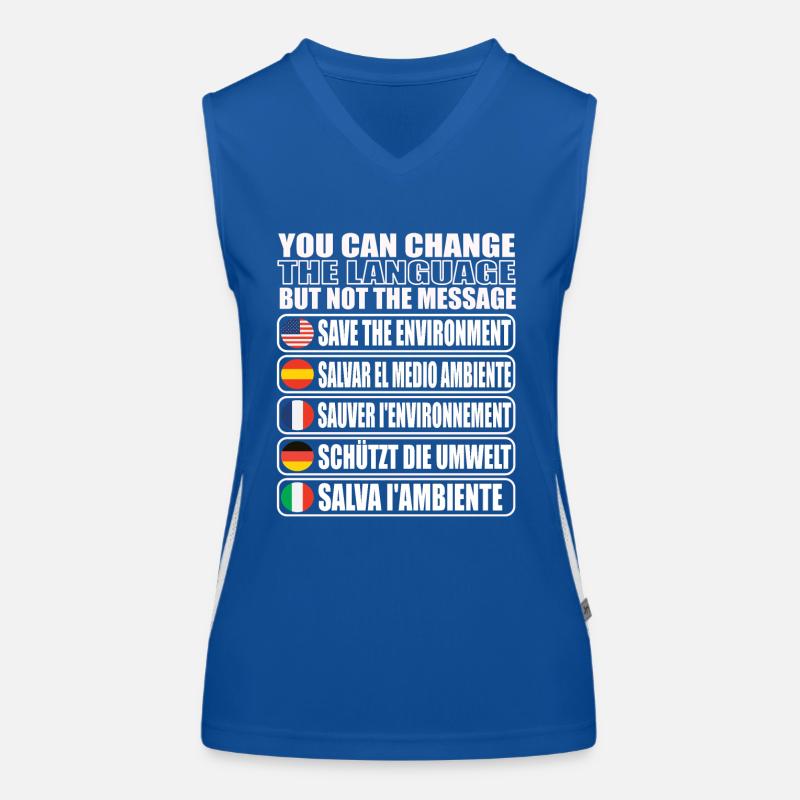 Speichern Sie Die Planetenumgebung Funktionelles Kontrast-Tank Top für Frauen