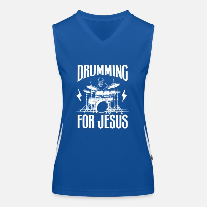 Drum Player Jesus Drum set Pick Jesus Drums Player Funktionelles Kontrast-Tank Top für Frauen
