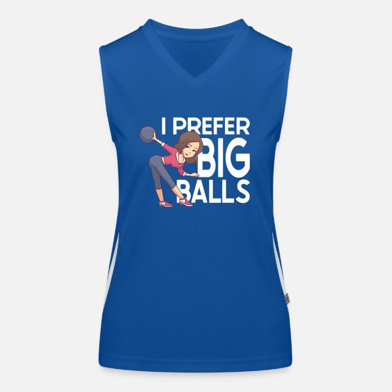 Funny Bowling Team Bowler Strike Gift Idea Women's Functional Contrast Tank Top