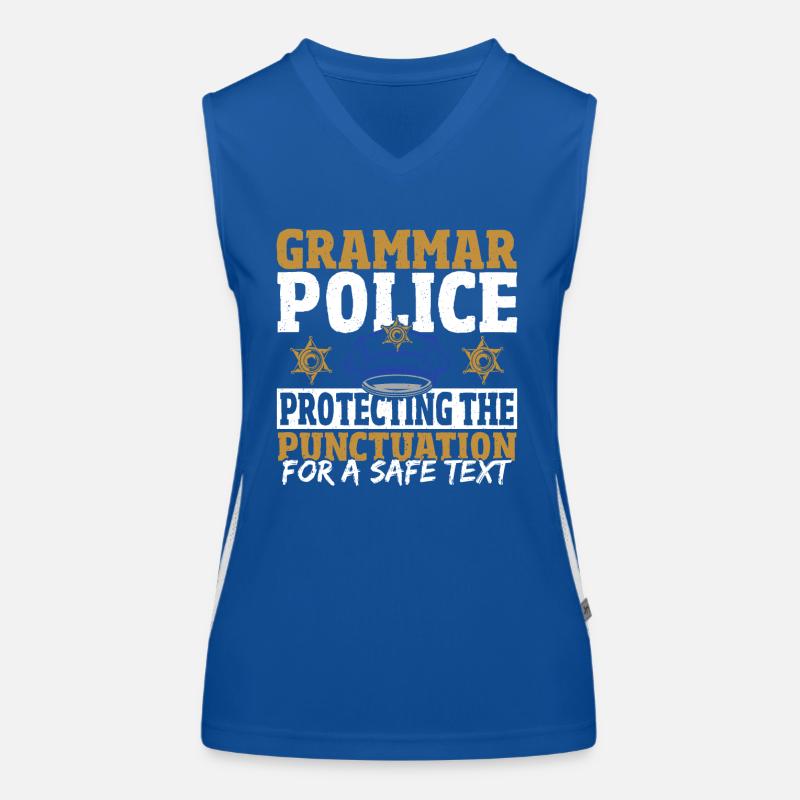 Grammatik-Polizei Rechntschreibung Funktionelles Kontrast-Tank Top für Frauen
