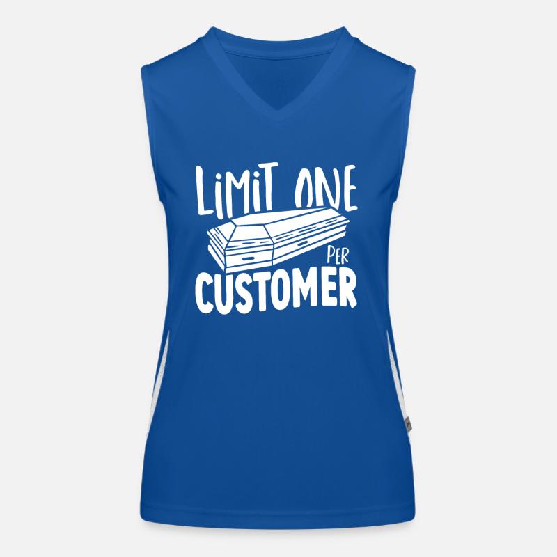 Limit One Per Customer Funeral Director Mortuary Women's Functional Contrast Tank Top