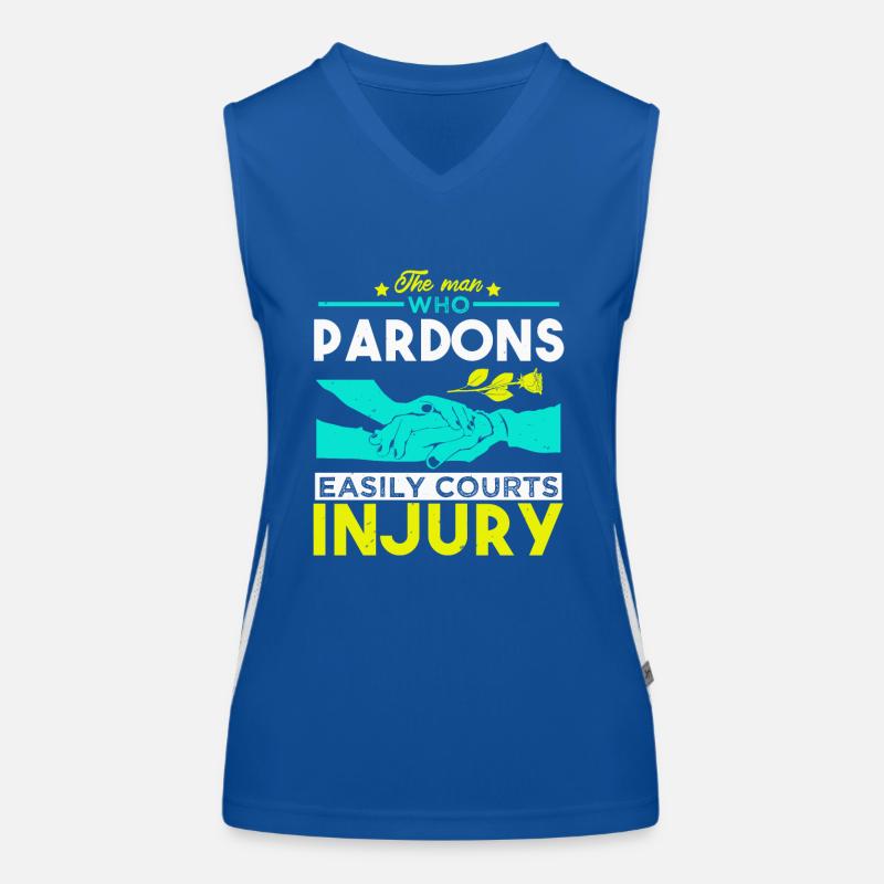 PARDON EASILY COURTS INJURY Women's Functional Contrast Tank Top