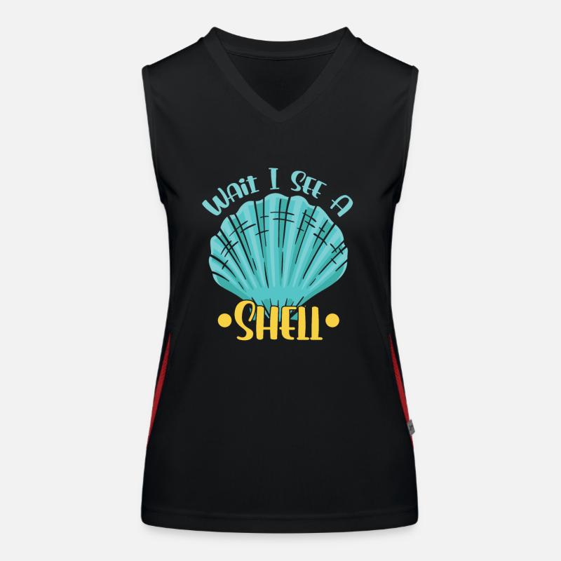 Wait I see a shell collecting shells Women's Functional Contrast Tank Top