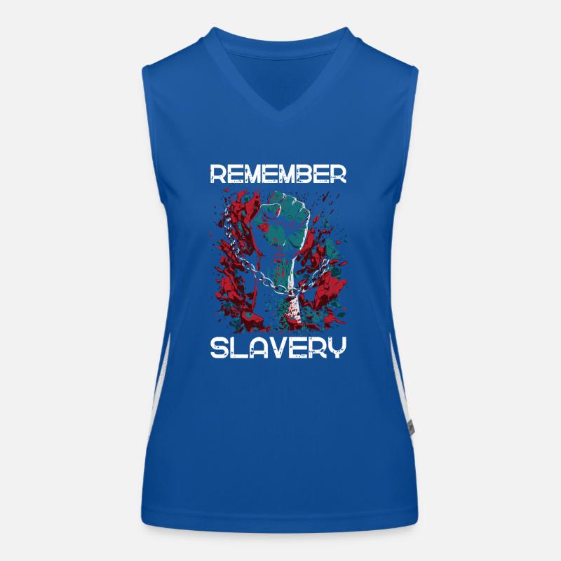 Remember Slavery - Black History Month Juneteenth Women's Functional Contrast Tank Top