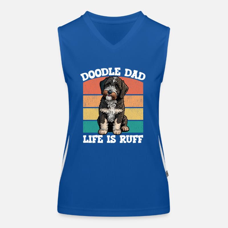 Doodle Dad Das Leben ist Ruff Funktionelles Kontrast-Tank Top für Frauen