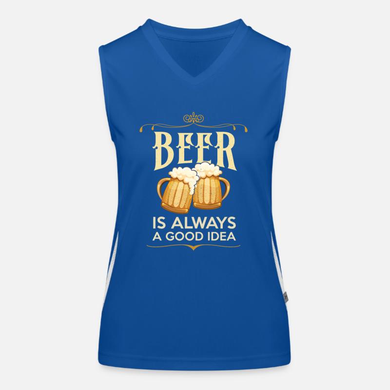 Bier immer gute Idee - Lustiges Party Funktionelles Kontrast-Tank Top für Frauen