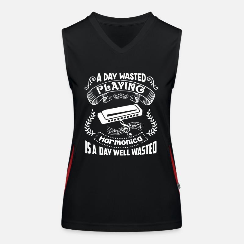 Harmonica A Day Playing Harmonica Women's Functional Contrast Tank Top