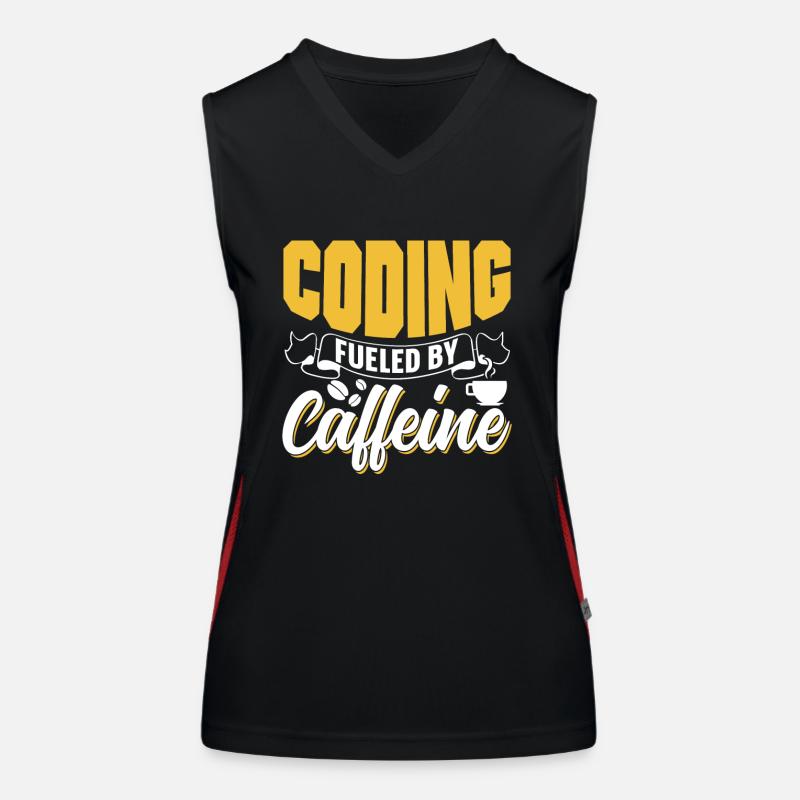 Programmieren Angetrieben Durch Koffein Coding Funktionelles Kontrast-Tank Top für Frauen
