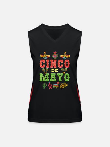 Cinco De Mayo - Women's Functional Contrast Tank Top - black/red - Front