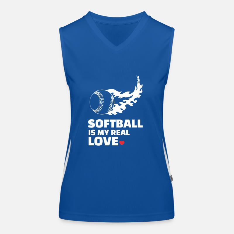 J’adore le softball Débardeur respirant contrasté Femme