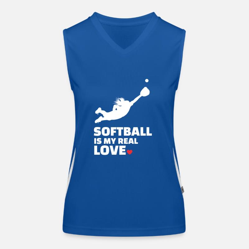 Ich Liebe Softball Funktionelles Kontrast-Tank Top für Frauen