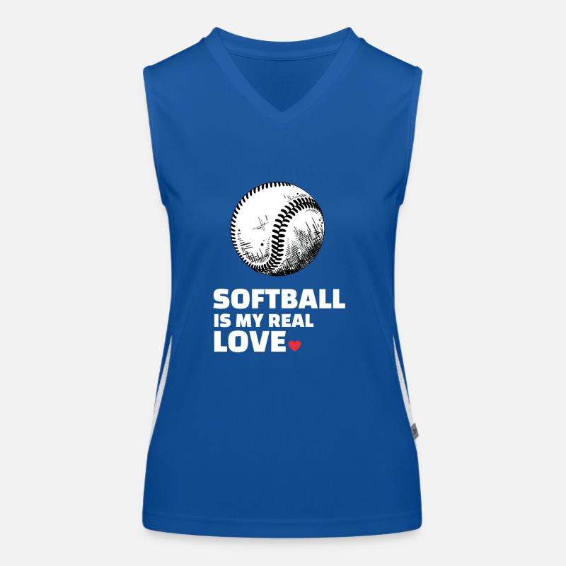 J’adore le softball Débardeur respirant contrasté Femme