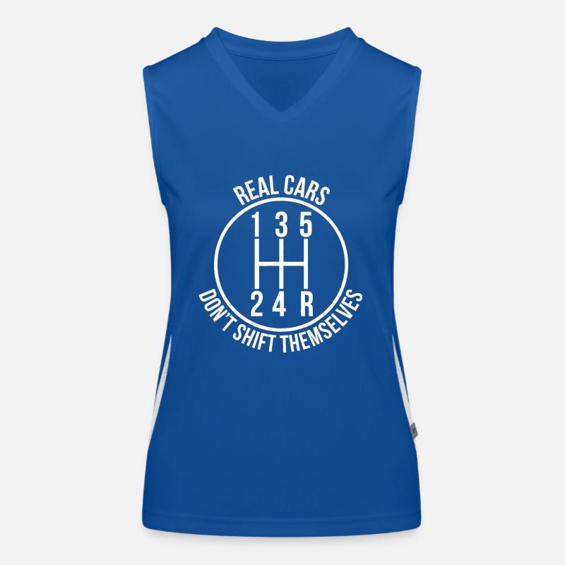 Real Cars Don't Shift Themselves Stick Shift Women's Functional Contrast Tank Top