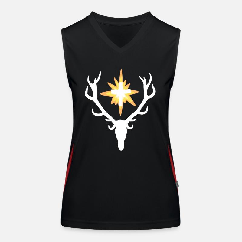 St.Hubertus Hirsch Jagd Waidmann Logo Débardeur respirant contrasté Femme
