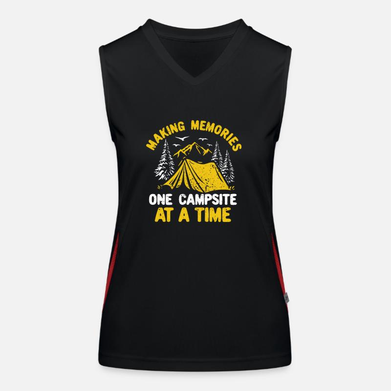 Erinnerungen schaffen - ein Campingplatz nach dem Funktionelles Kontrast-Tank Top für Frauen