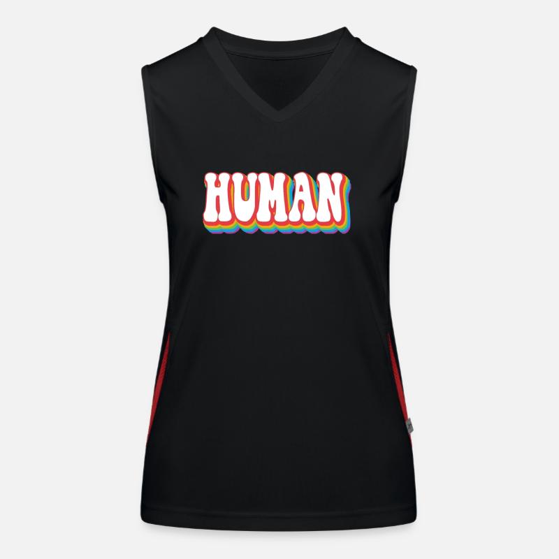 Support Pride Rainbow LGBTQ+ - Human Women's Functional Contrast Tank Top