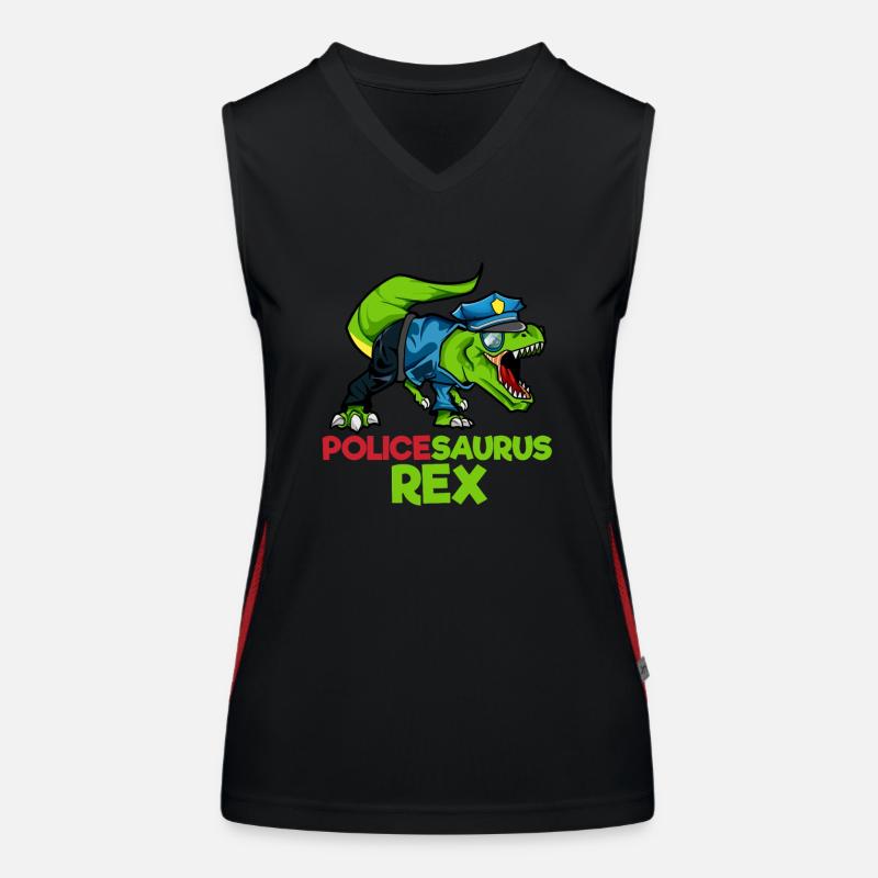 Policesaurus Rex T-Rex Police Women's Functional Contrast Tank Top