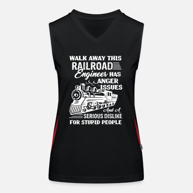Railroad Engineer Railroad Engineer Anger Issues Women's Functional Contrast Tank Top
