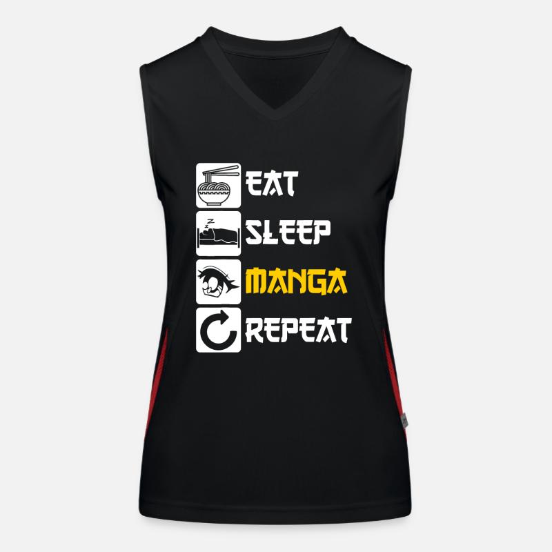 Eat Sleep Manga Repeat Women's Functional Contrast Tank Top