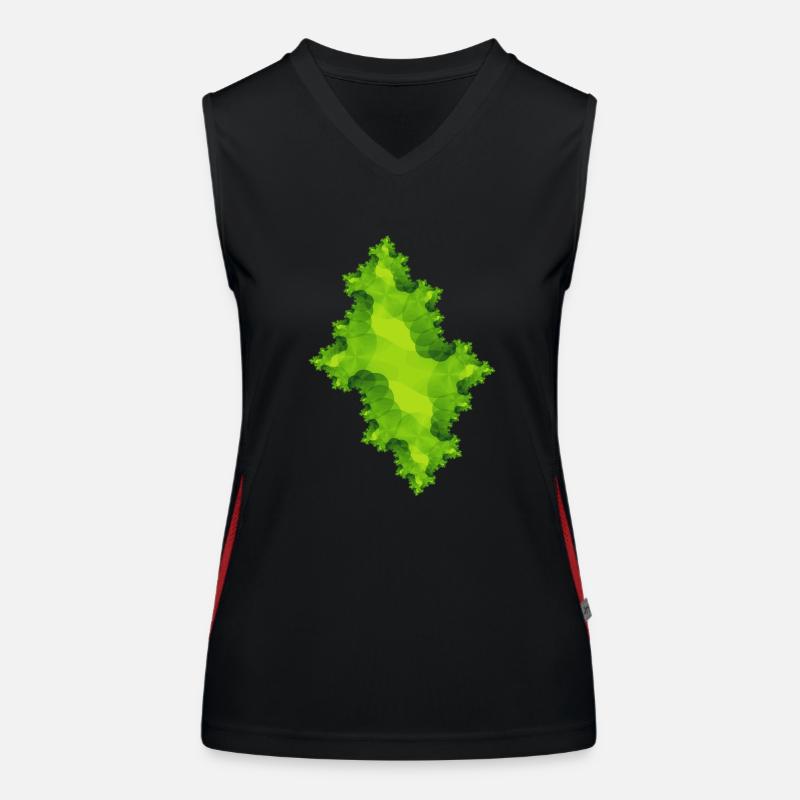 Fractal Green Women's Functional Contrast Tank Top