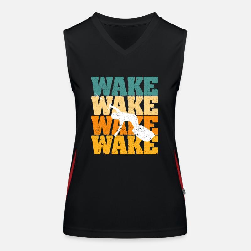 Retro Wakeboard Vintage Wake Boarding Water Sports Women's Functional Contrast Tank Top