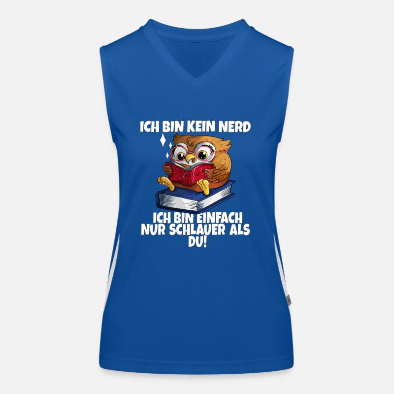 Eule mit heißem Tee Gemütlich ein Buch lesen Funktionelles Kontrast-Tank Top für Frauen