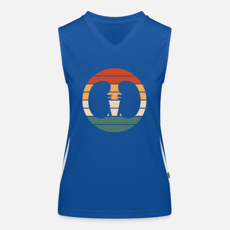 Retro Nieren Design Nephrologie Funktionelles Kontrast-Tank Top für Frauen