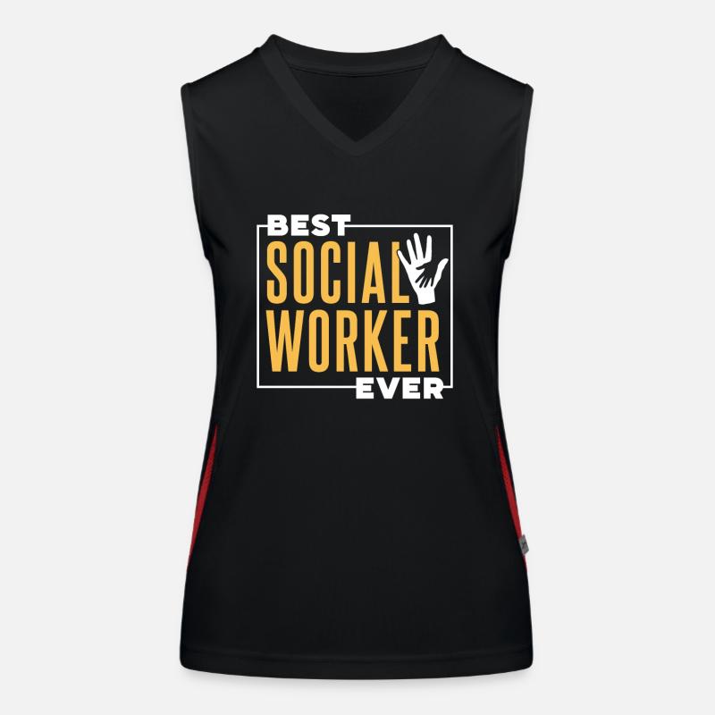 Bester Sozialarbeiter Aller Zeiten Sozialarbeit Funktionelles Kontrast-Tank Top für Frauen