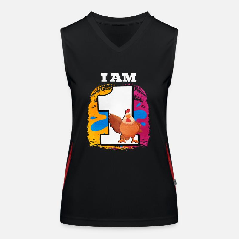 Ich Bin 1 Hühner Funktionelles Kontrast-Tank Top für Frauen