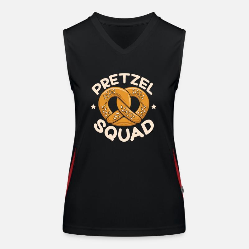Baking Pretzel German Baking Bread Bakery Baker Women's Functional Contrast Tank Top