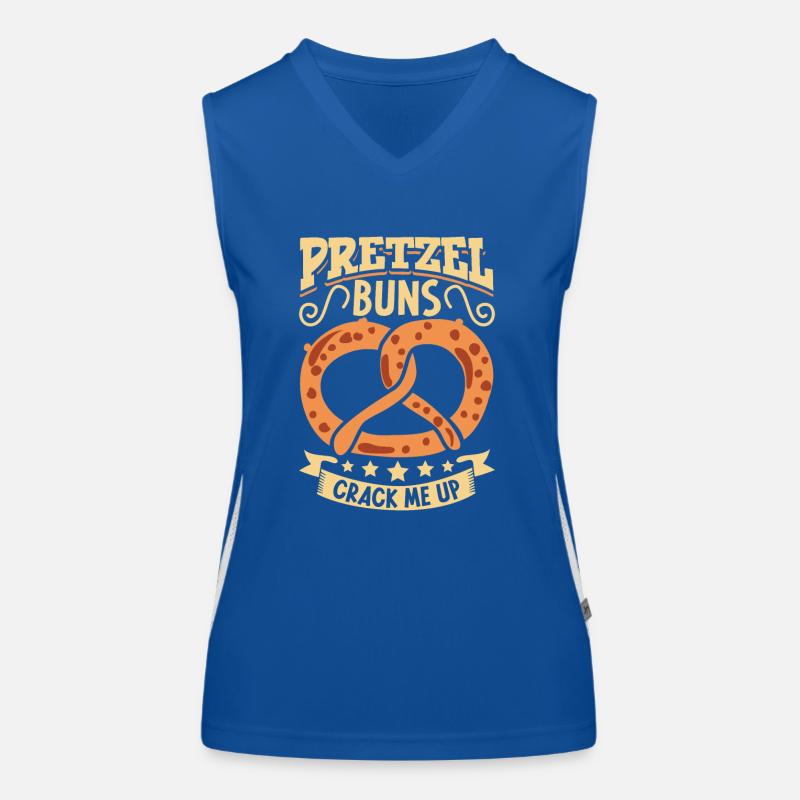Backen Brezel Deutsch Brotbacken Bäckerei Bäcker Funktionelles Kontrast-Tank Top für Frauen