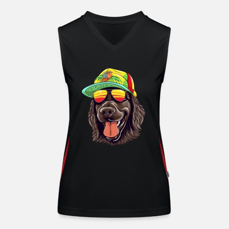 Cool Rasta Black Retriever coloré Débardeur respirant contrasté Femme