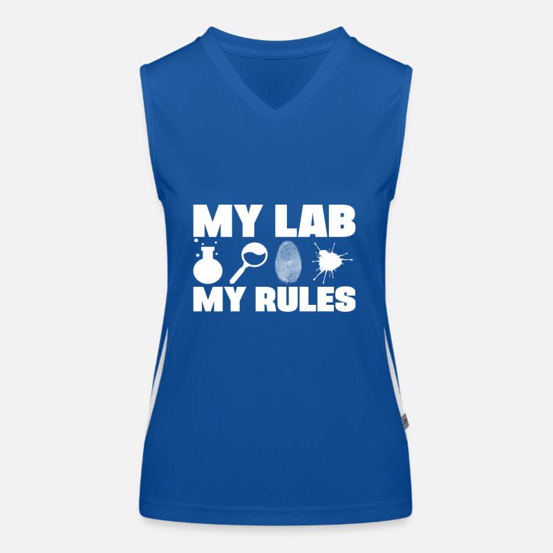 My Lab My Rules Forensic Analyst Crime Lab Gift Funktionelles Kontrast-Tank Top für Frauen