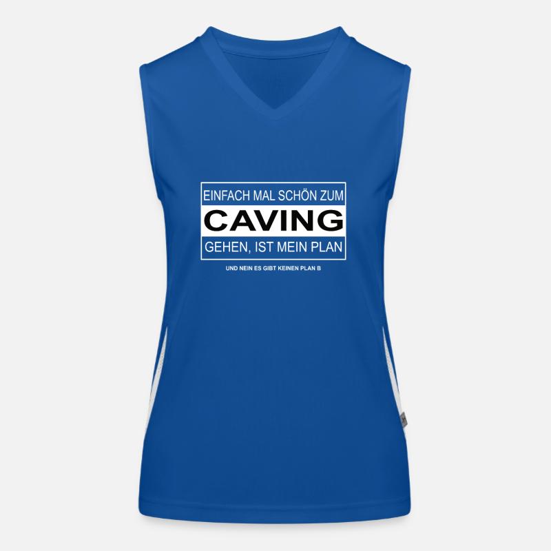 Einfach mal schön CAVING gehen Funktionelles Kontrast-Tank Top für Frauen