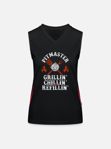 Pitmaster Grillin Chillin and Refillin BBQ Smoker - Women's Functional Contrast Tank Top - black/red - Front