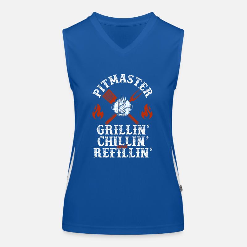 Pitmaster Grillin Chillin et Refillin BBQ Smoker Débardeur respirant contrasté Femme