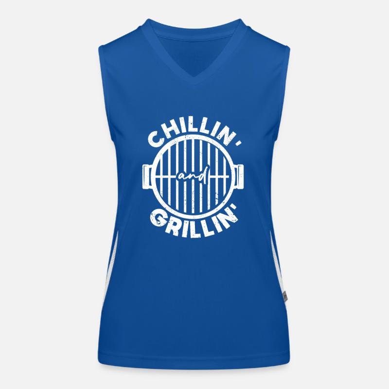 Chillin et Grillin Grill Funny BBQ Smoker Débardeur respirant contrasté Femme