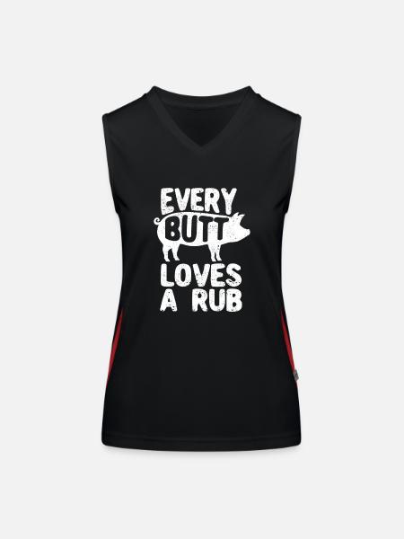 Every butt loves a Rub Smoked Meat Smoker - Women's Functional Contrast Tank Top - black/red - Front